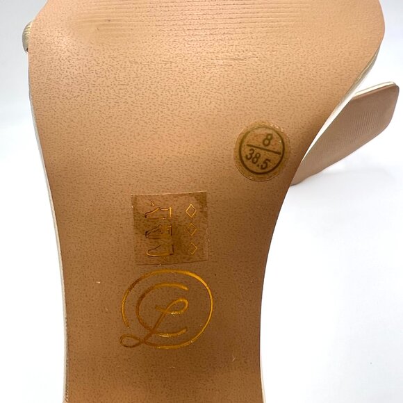 Chinese Laundry Womens Size 8 Gold Vegan Leather Dress‎ Sandals Heels Shoes - Picture 13 of 15